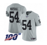Men's Oakland Raiders #54 Brandon Marshall Limited Silver Inverted Legend 100th Season Football Jersey