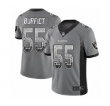 Men's Oakland Raiders #55 Vontaze Burfict Limited Gray Rush Drift Fashion Football Jersey