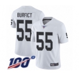 Men's Oakland Raiders #55 Vontaze Burfict White Vapor Untouchable Limited Player 100th Season Football Jersey