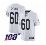 Men's Oakland Raiders #60 Otis Sistrunk White Vapor Untouchable Limited Player 100th Season Football Jersey