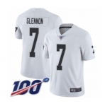 Men's Oakland Raiders #7 Mike Glennon White Vapor Untouchable Limited Player 100th Season Football Jersey