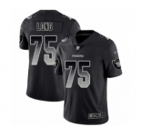 Men's Oakland Raiders #75 Howie Long Black Smoke Fashion Limited Football Jersey