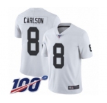 Men's Oakland Raiders #8 Daniel Carlson White Vapor Untouchable Limited Player 100th Season Football Jersey
