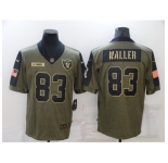 Men's Oakland Raiders #83 Darren Waller Nike Olive 2021 Salute To Service Limited Player Jersey