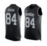 Men's Oakland Raiders #84 Antonio Brown Limited Black Player Name & Number Tank Top Football Jersey