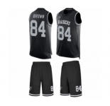 Men's Oakland Raiders #84 Antonio Brown Limited Black Tank Top Suit Football Jersey