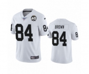 Men's Oakland Raiders #84 Antonio Brown White 60th Anniversary Vapor Untouchable Limited Player 100th Season Football Jersey