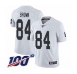 Men's Oakland Raiders #84 Antonio Brown White Vapor Untouchable Limited Player 100th Season Football Jersey