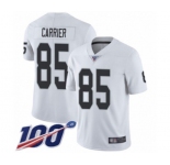Men's Oakland Raiders #85 Derek Carrier White Vapor Untouchable Limited Player 100th Season Football Jersey