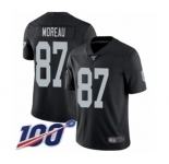 Men's Oakland Raiders #87 Foster Moreau Black Team Color Vapor Untouchable Limited Player 100th Season Football Jersey