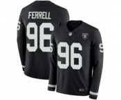 Men's Oakland Raiders #96 Clelin Ferrell Limited Black Therma Long Sleeve Football Jersey