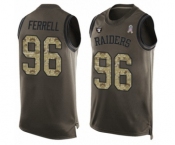 Men's Oakland Raiders #96 Clelin Ferrell Limited Green Salute to Service Tank Top Football Jersey