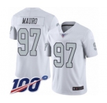 Men's Oakland Raiders #97 Josh Mauro Limited White Rush Vapor Untouchable 100th Season Football Jersey