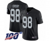 Men's Oakland Raiders #98 Maxx Crosby Black Team Color Vapor Untouchable Limited Player 100th Season Football Jersey
