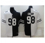 Men's Oakland Raiders #98 Maxx Crosby Black White Limited Split Fashion Football Jersey