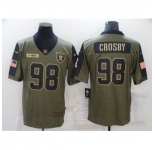 Men's Oakland Raiders #98 Maxx Crosby Nike Olive 2021 Salute To Service Limited Player Jersey