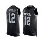 Nike Oakland Raiders #12 Kenny Stabler Black Team Color Men's Stitched NFL Limited Tank Top Jersey