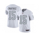 Nike Oakland Raiders #15 Michael Crabtree White Men's Stitched NFL Limited Rush Jersey