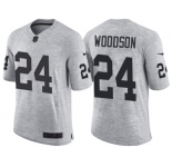 Nike Oakland Raiders #24 Charles Woodson 2016 Gridiron Gray II Men's NFL Limited Jersey