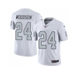 Nike Oakland Raiders #24 Charles Woodson White Men's Stitched NFL Limited Rush Jersey