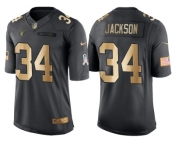 Nike Oakland Raiders #34 Bo Jackson Anthracite 2016 Christmas Gold Men's NFL Limited Salute to Service Jersey