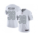 Nike Oakland Raiders #38 Nick Nelson White Men Stitched NFL Limited Rush Jersey
