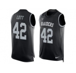 Nike Oakland Raiders #42 Ronnie Lott Black Team Color Men's Stitched NFL Limited Tank Top Jersey