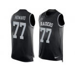 Nike Oakland Raiders #77 Austin Howard Black Team Color Men's Stitched NFL Limited Tank Top Jersey