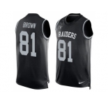 Nike Oakland Raiders #81 Tim Brown Black Team Color Men's Stitched NFL Limited Tank Top Jersey
