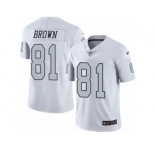 Nike Oakland Raiders #81 Tim Brown White Men's Stitched NFL Limited Rush Jersey