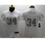 Nike Women Oakland Raiders #34 Jackson Platinum White Jerseys