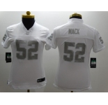 Nike Women Oakland Raiders #52 Mack Platinum White Jerseys