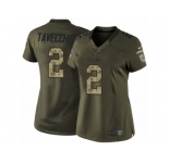 Women Nike Oakland Raiders #2 Giorgio Tavecchio Limited Green Salute to Service NFL Jersey