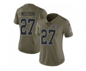 Women Nike Oakland Raiders #27 Reggie Nelson Olive Stitched NFL Limited 2017 Salute to Service Jersey