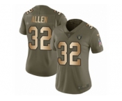 Women Nike Oakland Raiders #32 Marcus Allen Limited Olive Gold 2017 Salute to Service NFL Jersey