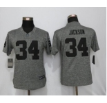 Women Nike Oakland Raiders #34 Bo Jackson Stitched Gridiron Limited Gray