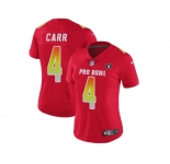Women Nike Oakland Raiders #4 Derek Carr Red Stitched NFL Limited AFC 2018 Pro Bowl Jersey