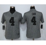 Women Nike Oakland Raiders #4 Derek Carr Stitched Gridiron Limited Gray