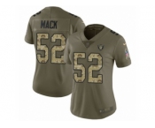 Women Nike Oakland Raiders #52 Khalil Mack Limited Olive Camo 2017 Salute to Service NFL Jersey