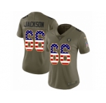 Women Nike Oakland Raiders #66 Gabe Jackson Limited Olive USA Flag 2017 Salute to Service NFL Jersey