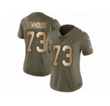 Women Nike Oakland Raiders #73 Marshall Newhouse Limited Olive Gold 2017 Salute to Service NFL Jersey
