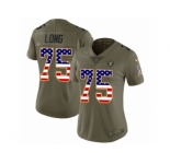 Women Nike Oakland Raiders #75 Howie Long Limited Olive USA Flag 2017 Salute to Service NFL Jersey
