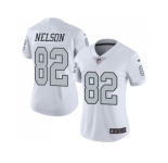 Women Nike Oakland Raiders #82 Jordy Nelson White Stitched NFL Limited Rush Jersey
