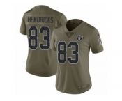 Women Nike Oakland Raiders #83 Ted Hendricks Limited Olive 2017 Salute to Service NFL Jersey