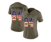 Women Nike Oakland Raiders #84 Cordarrelle Patterson Limited Olive USA Flag 2017 Salute to Service NFL Jersey