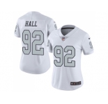 Women Nike Oakland Raiders #92 P.J. Hall White Stitched NFL Limited Rush Jersey