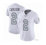 Women's Las Vegas Raiders #2 Daniel Carlson White Color Rush Limited Stitched Jersey