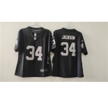 Women's Las Vegas Raiders #34 Bo Jackson Black Vapor Stitched Jersey