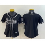 Women's Las Vegas Raiders Blank Black With Patch Cool Base Stitched Baseball Jersey
