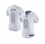 Women's Nike Oakland Raiders #0 Jim Otto Limited White Rush NFL Jersey
